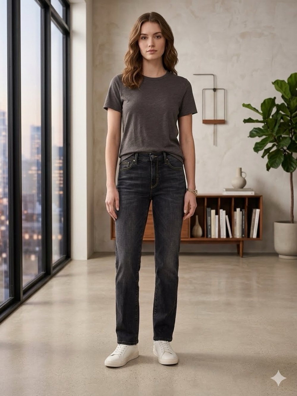 Banana Republic Women's Dark Gray Straight Leg Jeans